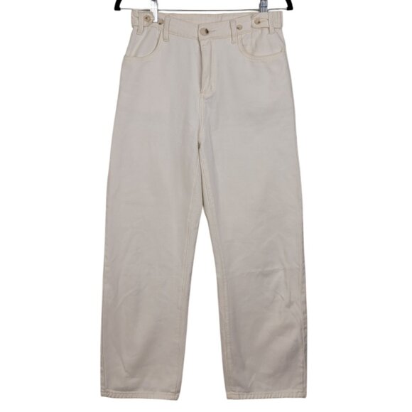 Relaxed Fit Straight Leg White Denim Trousers Jeans 28in Waist - Picture 1 of 8